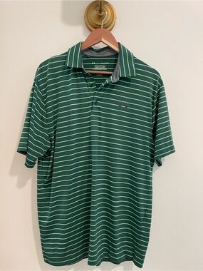Under Armour Green Striped Polo Shirt